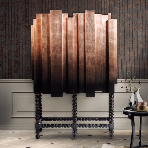 Named after King Manuel I of Portugal, best known for his support of Portuguese exploration, D. Manuel cabinet takes inspiration from the Portuguese Manuelino style and a city skyline. A design by Boca do Lobo.