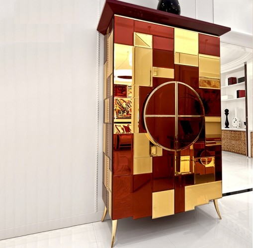 This is a perfect example of a modern cabinet design. It will fit perfectly in a contemporary home!