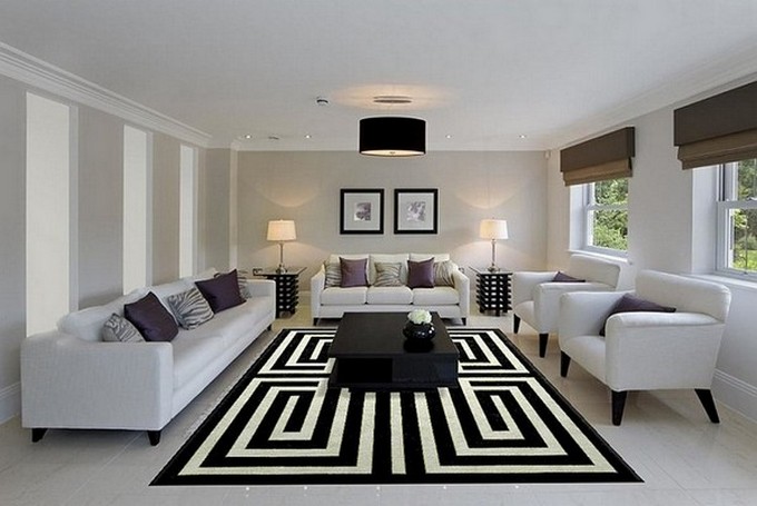Modern Quatrefoil Rug: Quatrefoil is a pattern that you see incorporated into a lot of modern decorative pillows, rugs and other textiles. Look for variations of the traditional quatrefoil design (which generally just includes curves) such as the barbed quatrefoil design. It’s best to pick a simple color combination and let the bold lines of the design speak for themselves.