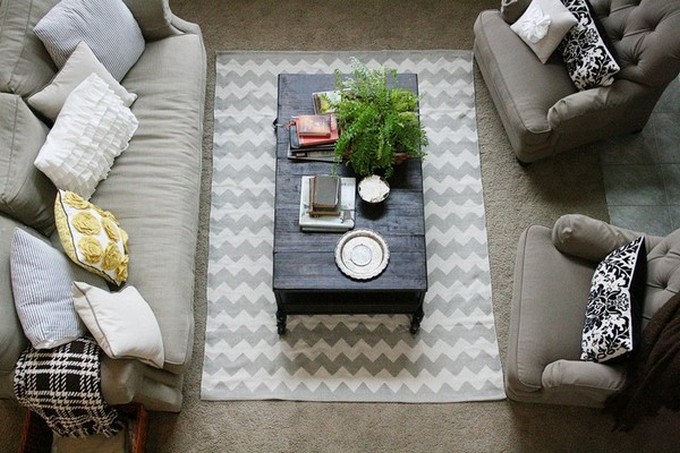 Modern Chevron Area Rug: The black and white chevron rug is particularly popular, but be sure to browse the wide assortment of colors and materials to choose from to give your room a modern chic feel. For example, this grey and white, makes it an amazing modern rug.