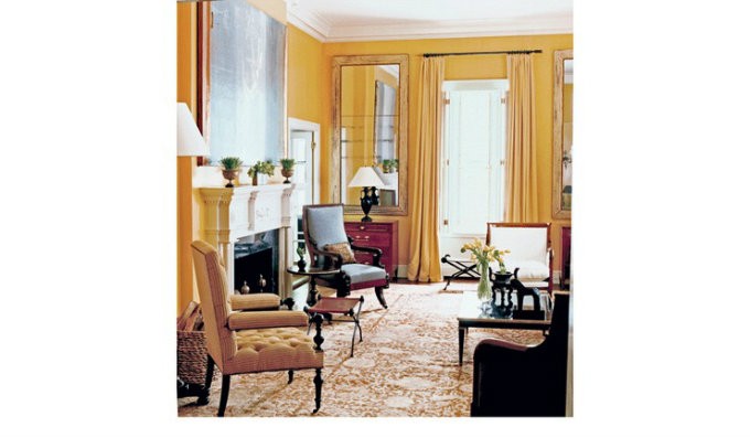Warm color pallete for an elegant living room by Victoria Hagan
